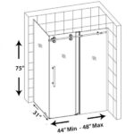 ⁦باب دش تورين فيرتيجس (10 مم) 32 بوصة × 48 بوصة - أسود⁩ - الصورة ⁦3⁩