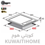 ⁦طباخ كهربائي حجري مفاتيح 60 سم⁩ - الصورة ⁦3⁩