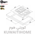 ⁦طباخ غاز كريستال اسود مع عيون نحاس⁩ - الصورة ⁦3⁩