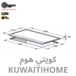 ⁦طباخ غاز استيل 90سم مع 6 عيون مع 2 عيون ثلاثيه اللهب  الجيل الجديد⁩ - الصورة ⁦3⁩