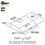 ⁦شفاط 90 سم اسود مع قوة 500 متر مكعب كل ساعة⁩ - الصورة ⁦3⁩