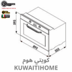 ⁦فرن غاز بروفيشيونال 90 سم اسود مع فريم استيل مع مروحة⁩ - الصورة ⁦4⁩