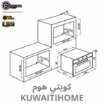 ⁦هفي ديوتي فرن غاز 90 سم اسود مع فريم استيل مع 2 مروحة⁩ - الصورة ⁦4⁩